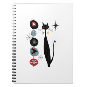 Caderno Espiral Meio século Moderno de Cat Kabob Legal