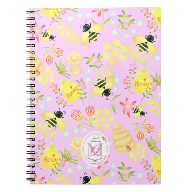 Caderno Espiral Mel Bee Rosa (Frente)