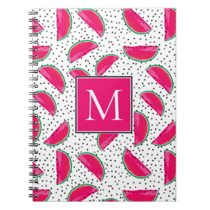 Caderno Espiral Melancia de néon no teste padrão das sementes