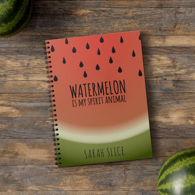 Caderno Espiral Melancia Divertida É O Meu Notebook De Fruta Anima (If watermelon is your spirit animal as it is mine, just add your name to this cute notebook)