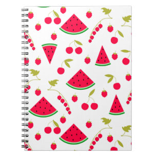 Caderno Espiral Melancia, melancia cortada