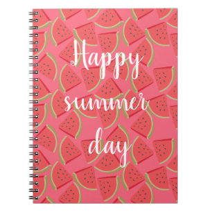 Caderno Espiral Melancia Rosa Moderna, Verão