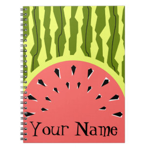 Caderno Espiral Melancia Stripe Nome Rosa