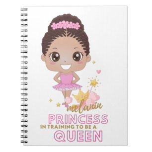 Caderno Espiral Melanin Princess Training To Be Queen Ballerina