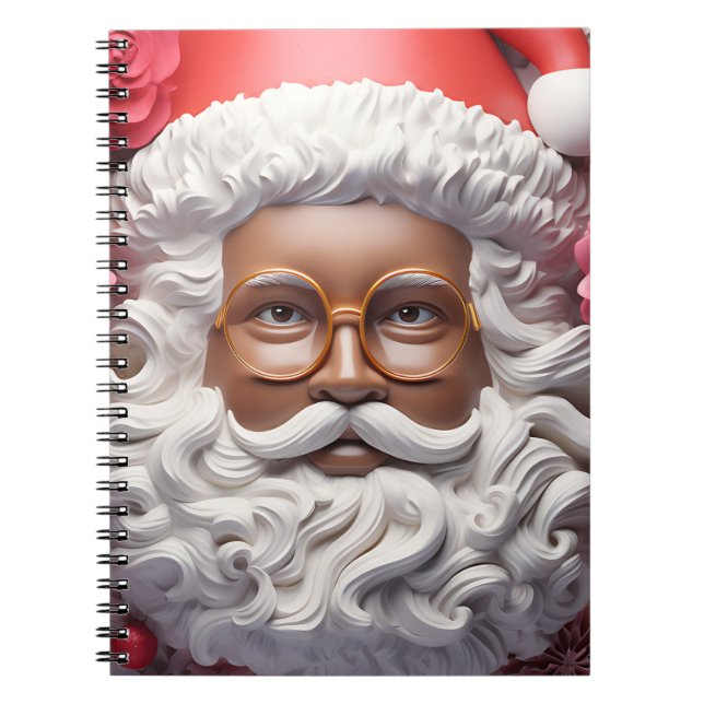 Caderno Espiral Melanina Natal Chocolate Negro Papai Noel (Frente)