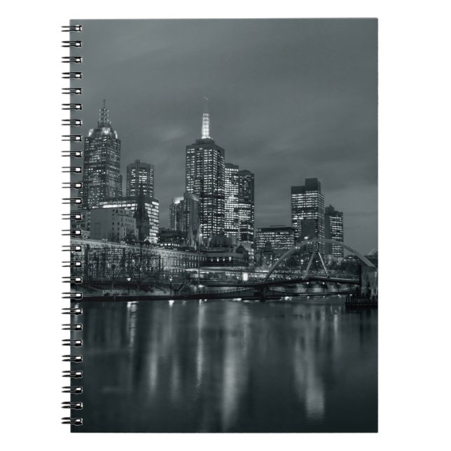 Caderno Espiral Melbourne à noite (Frente)