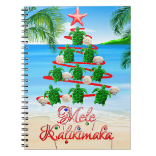 Caderno Espiral Mele Kalikimaka Turtles