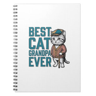 Caderno Espiral Melhor Avô de Gato de Todos os Tempos Camisa Vinta