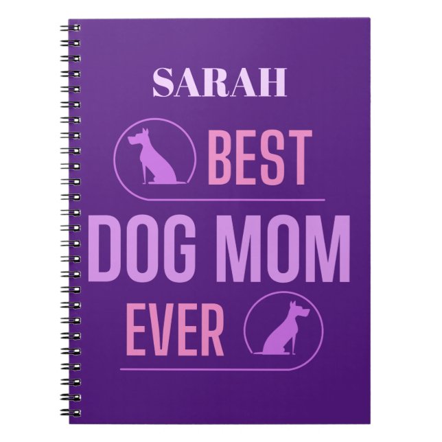 Caderno Espiral Melhor Cachorro Personalizado Mãe, Notebook (Frente)