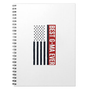 Caderno Espiral Melhor Design de Vetor de Bandeira Patriótica G-Ma
