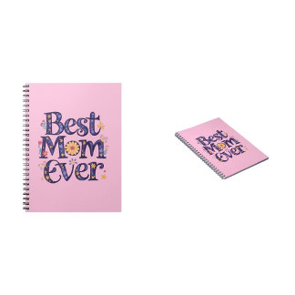 Caderno Espiral Melhor Mãe de Todos os Tempos Flores Bonitas Dia d