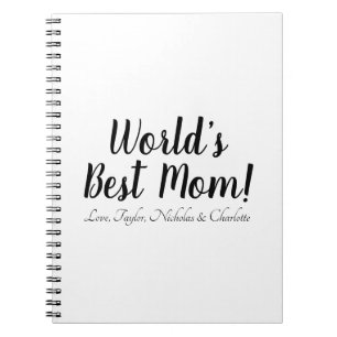 Caderno Espiral Melhor Mãe do Mundo - na moda de script personaliz
