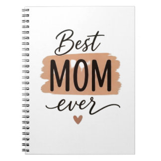 Caderno Espiral Melhor Mãe do Mundo Tipografia Minimalista Fofa