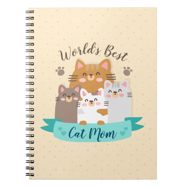 Caderno Espiral Melhor Mãe Gato do Mundo - Gatinhos Fofos (Frente)