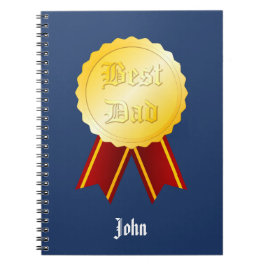 Caderno Espiral Melhor Medalha de Fita para Papai Dia dos Pais