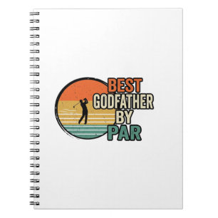 Caderno Espiral Melhor Padinho pela Par Vintage Golf Vector Design