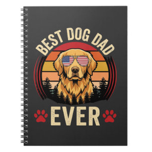 Caderno Espiral Melhor Pai de Cachorro de Todos os Tempos Retro Go