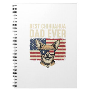 Caderno Espiral Melhor Pai de Chihuahua de Sempre Desenho Patrióti