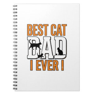 Caderno Espiral Melhor Pai de Gato de Todos os Tempos Camisa Vinta