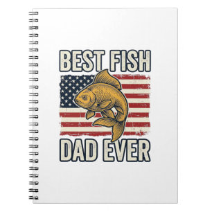 Caderno Espiral Melhor Pai de Peixe de Sempre Camisa Vintage Peixe