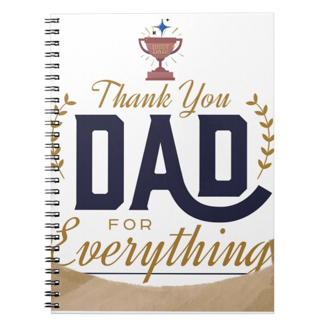 Caderno Espiral Melhor Pai – Design de Agradecimento (Frente)