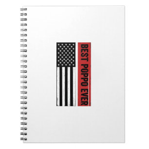 Caderno Espiral Melhor Poppo de Todos Patriótico Bandeira Gráfica