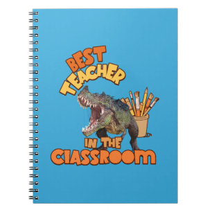 Caderno Espiral Melhor Professor de Dinossauro Engraçado na Sala d
