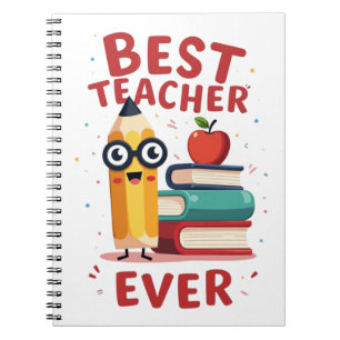 Caderno Espiral Melhor Professor de Todos os Tempos Presente de Ag