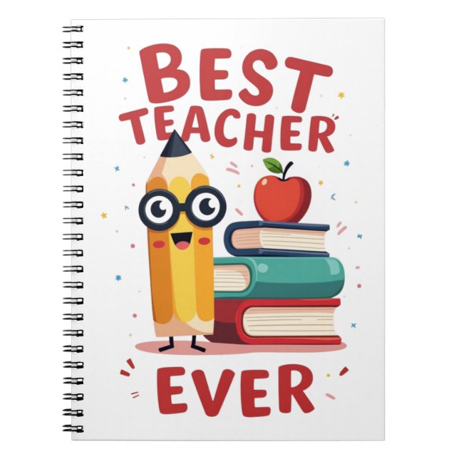 Caderno Espiral Melhor Professor de Todos os Tempos Presente de Ag (Frente)
