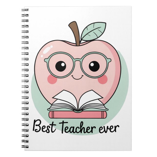 Caderno Espiral Melhor Professora Design da Apple (Frente)
