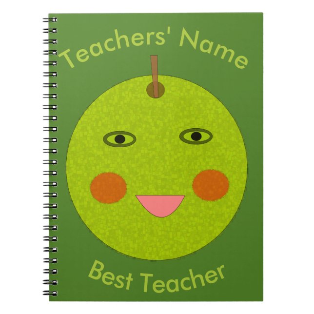 Caderno Espiral Melhor Professora Feliz Notebook Apple Personaliza (Frente)