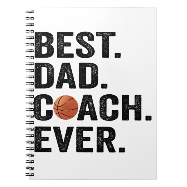 Caderno Espiral Melhor treinador de Pai Alguma Vez No Basquete Pai (Frente)