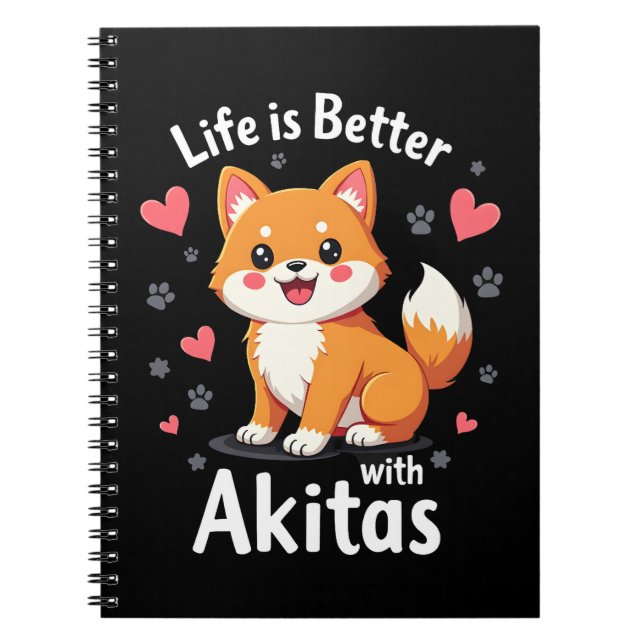 Caderno Espiral Melhor vida com Akita Tank Top (Frente)