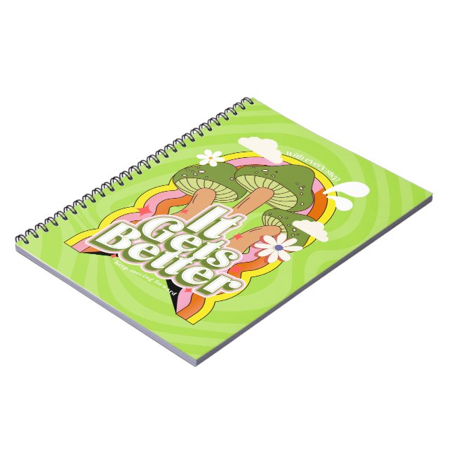 Caderno Espiral Melhora | Boas Vibes e Groovy se sentem personaliz (Left Side)