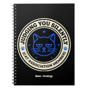 Caderno Espiral Membro da Associação Oficial de Gatos Julgando Voc