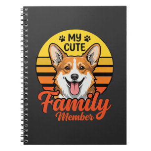 Caderno Espiral Membro da Família Corgi Fofa Amante de Cachorro