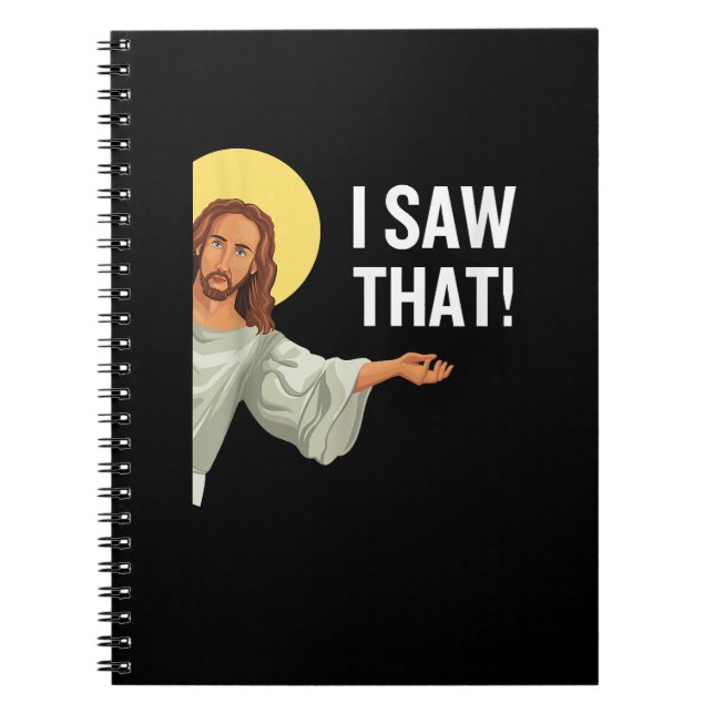 Caderno Espiral Meme Divertido de Jesus que Eu Vi Aquele Versículo (Frente)