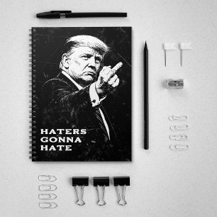 Caderno Espiral Meme Engraçado Trump Dedo do Meio 2026