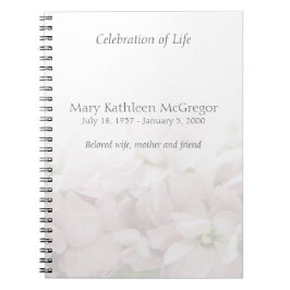 Caderno Espiral Memória de flores de primavera rosa esmaecida