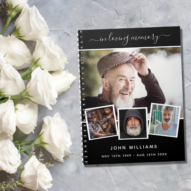 Caderno Espiral Memória negra da colagem de fotos do funeral do li (Criador carregado)