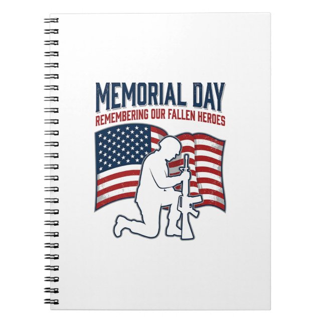 Caderno Espiral Memorial Day Fallen Heroes Patriotic Soldier Shirt (Frente)