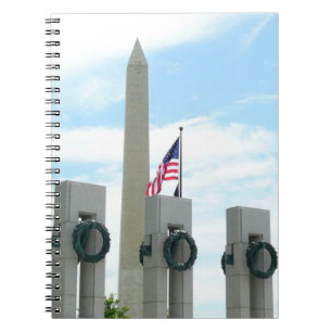 Caderno Espiral Memorial do Washington Monument e da WWII em DC