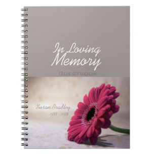 Caderno Espiral Memorial Funeral Floral Gerbera SpNB
