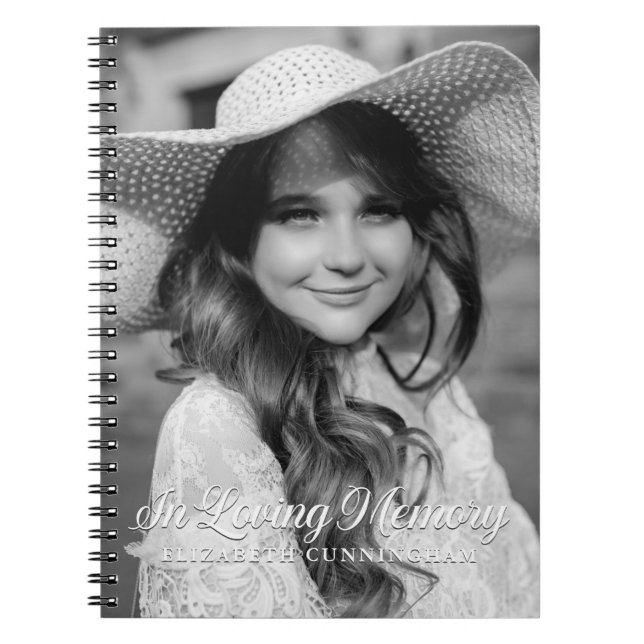 Caderno Espiral Memorial In Loving Memory Classic Elegant Photo (Frente)