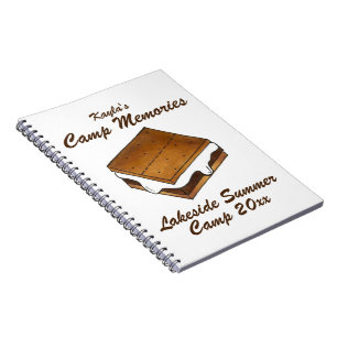 Caderno Espiral Memórias do acampamento de verão Smore Smores Álbu