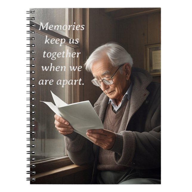 Caderno Espiral Memórias nos mantêm juntos quando estamos separado (Frente)