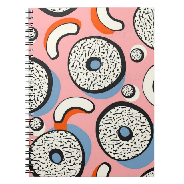 Caderno Espiral Memphis é um padrão perfeito (Frente)
