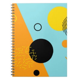Caderno Espiral Memphis, hipster, tendências, ilustração legal art