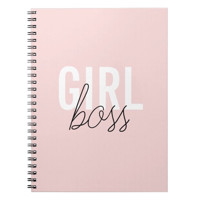 Caderno Espiral Menina blush de tipografia chefe (Frente)
