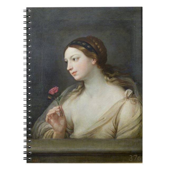 Caderno Espiral Menina com um rosa (óleo em canvas) (Frente)